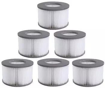 LuxusKollektion Ersatzfilterkartusche f&uuml;r Whirlpool & Spa, aufblasbar, 6er-Pack