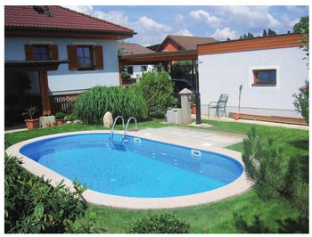 Trend-Pool Stahlwand-Pool 800x400x120cm 0,6mm oval weiß