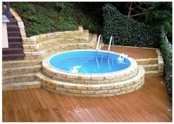 Trend-Pool Stahlwand-Pool Ibiza Easy Change 420x120cm 0,6mm blau rund