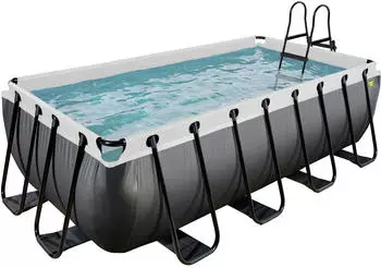 EXIT Toys Black Leather 400x200x100cm m. Filterpumpe Schwarz