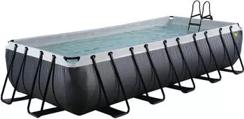 EXIT Toys Black Leather 540x250x100cm m. Filterpumpe Schwarz