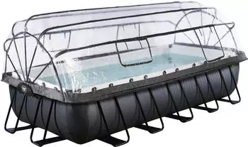 EXIT Toys Black Leather 540x250x100cm m. Sandfilterp. u. Abdeckung Schwarz