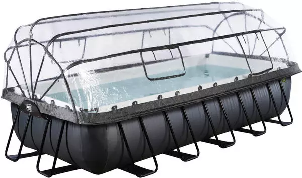 EXIT Toys Black Leather 540x250x100cm m. Sandfilterp. u. Abdeckung Schwarz