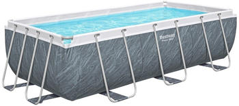 Bestway Power Steel Ersatz Frame Pool ohne Zubeh&ouml;r 404x201x100cm eckig Marmor-Optik (Schiefergrau)