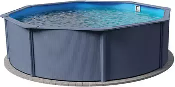 planet pool Stahlwandpool rund Classic (breiter Handlauf) 350x120cm anthrazit