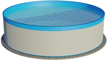 Waterman Stahlwandpool rund 300x90cm Stahl 0,3mm weiß Folie 0,2mm blau overlap
