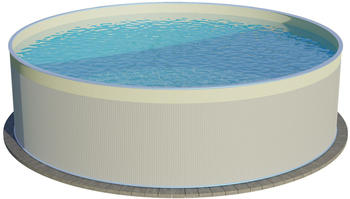 Waterman Stahlwandpool rund 450x120cm Stahl 0,4mm weiß Folie 0,3mm sand overlap