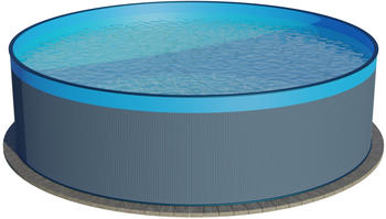 Waterman Stahlwandpool rund 500x120cm Stahl 0,4mm anthrazit Folie 0,3mm blau overlap