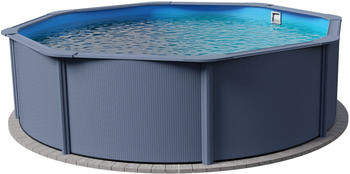 planet pool Stahlwandpool rund Classic 450x120cm Stahl 0,4mm anthrazit Folie 0,3mm blau overlap