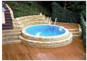 Trend-Pool Stahlwand-Pool Ibiza Basic 350x120cm 0,6mm rund weiß