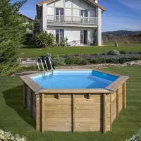Gre Sechseckpool "VANILLE 2" Kiefernholz, &Oslash;xH: 400x119 cm
