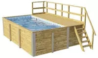 weka Rechteckpool "595 Gr.1 mit Sonnendeck und Technikraum" BxLxH: 309x416x116 cm.