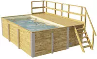 weka Rechteckpool "595 Gr.1 mit Sonnendeck und Technikraum" BxLxH: 309x416x116 cm.