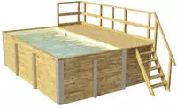 weka Rechteckpool "595 Gr.1 mit Sonnendeck und Technikraum" BxLxH: 309x416x116 cm.