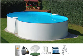 Clear Pool Achtformpool + SF133 350 x 540 x 120 cm (Set 8-teilig)