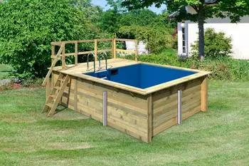 Karibu Rechteckpool Milano A 462x353x124cm blau/braun Karibu Rechteckpool Milano A 462x353x124cm blau/braun