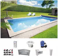 KWAD Rechteckpool "mit Ecktreppe" 8x4, 7x3,5 oder 6x3m H&ouml;he: 1,50m, mit Foliensack