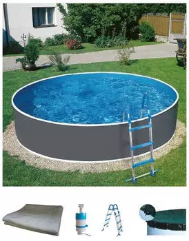 myPOOL Rundpool Standard &Oslash; 360x90 cm blau/grau (Set 5-teilig)