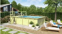 Karibu Rechteckpool "Roma A BxLxH: 582x353x124cm, mit Sonnendeck" 44 mm