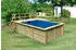 Karibu Rechteckpool Roma B 582x483x124cm mit Sonnenterrasse blau/braun
