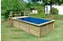 Karibu Rechteckpool Malta A 672x353x124cm mit Sonnenterrasse blau/braun