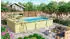Karibu Rechteckpool Malta B 672x483x124cm mit Sonnenterrasse blau/braun