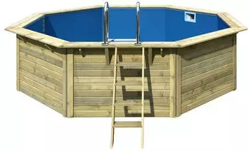 Karibu Pool Modell X2 470x470cm mit Metallecken inkl. Sandfilteranlage & Skimmer kesseldruckimprägniert/blau