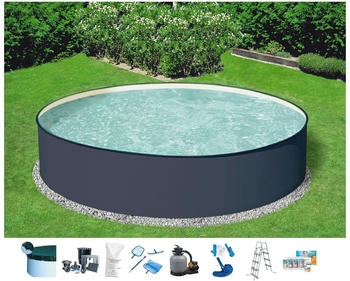 Konifera Rundpool (Komplett-Set 10-tlg) &Oslash;350x120cm inkl. umfangreichem Zubeh&ouml;r sand