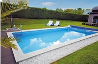 KWAD Rechteckpool "inkl. Granitumrandung in Farbe Cristal Grey & umfangreichem