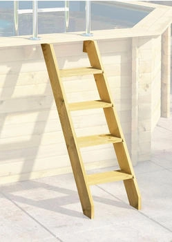 Karibu Achteckpool Modell 4X 690x400x121,1cm mit Sonnenterrasse blau/braun