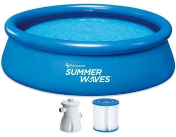 Summer Waves Round self-supporting pool Quick Up 305 x 76 cm Blue with cartridge filter