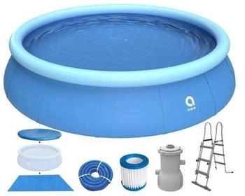 Avenli Pool Komplettset Ø450x90cm mit Filterpumpe Leiter Abdeckung blau