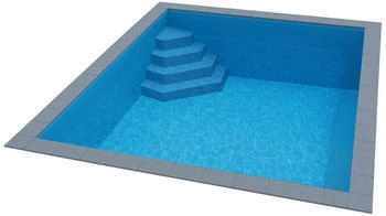 Kwad Styropor Pool Easy mit Ecktreppe links 6 x 3 x 1,5 m blau