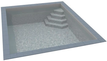 Kwad Styropor Pool Easy mit Ecktreppe rechts 6 x 3 x 1,5 m grau