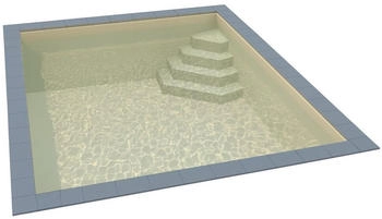 Kwad Styropor Pool Easy mit Ecktreppe rechts 6 x 3 x 1,5 m sand
