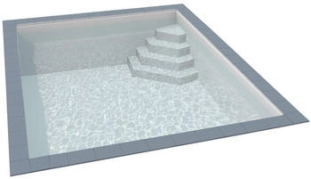 Kwad Styropor Pool Easy mit Ecktreppe rechts 6 x 3 x 1,5 m wei&szlig;