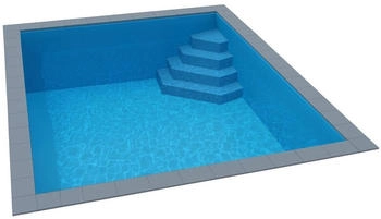 Kwad Styropor Pool Easy mit Ecktreppe rechts 6 x 3 x 1,5 m blau