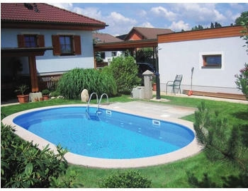 Trend-Pool Stahlwand-Pool Tahiti Basic 623x360x120cm oval Einhängebiese weiß