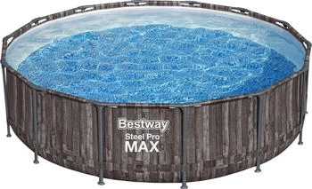 Bestway Steel Pro MAX Frame Pool Komplett-Set mit Filterpumpe &Oslash; 427 x 107 cm Holz-Optik (Mooreiche)
