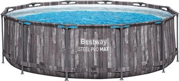 Bestway Steel Pro MAX Solo Pool ohne Zubeh&ouml;r 366 x 100 cm Holz-Optik (Mooreiche)