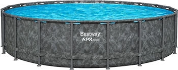 Bestway APX365 Winterfester Solo Pool ohne Zubeh&ouml;r &Oslash; 610 x 132 cm rund Marmor-Optik (Dunkel)