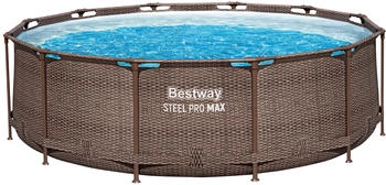 Bestway Steel Pro MAX Solo &Oslash; 366 x 100 cm Rattan-Optik (Schokobraun) rund ohne Zubeh&ouml;r