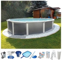 KWAD Rundpool "Steely Supreme Design inkl. Sicherheitsleiter und Zubeh&ouml;r"...