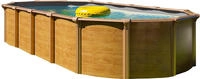 KWAD Ovalpool "Green line Evolution" 6,1x3,7x1,32 wood Folie in blau, sand oder grau