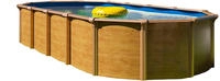 KWAD Ovalpool "Green line Evolution" 6,1x3,7x1,32 wood Folie in blau, sand oder...