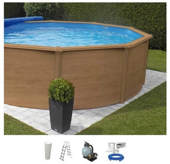 Kwad Wood Design inkl. Sicherheitsleiter und Zubehör 5-tlg. Ø 360x132 cm sand