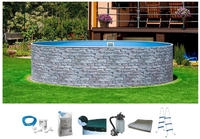 my POOL BWT Rundpool "STONE 2" Steindekor, in verschiedenen Farben