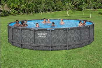 Bestway Frame Pool Komplett Set Ø 671 x 132 cm Marmor-Optik (561JZ_25)