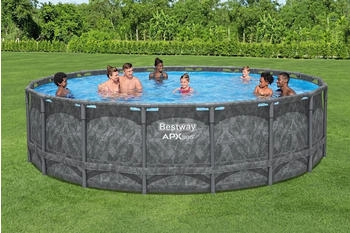 Bestway Frame Pool Komplett Set Ø 549 x 132 cm Marmor-Optik (561KC_25)