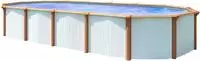 KWAD Ovalpool "Green line Evolution" 6,1x3,7x1,32 white- wood Folie in blau,...